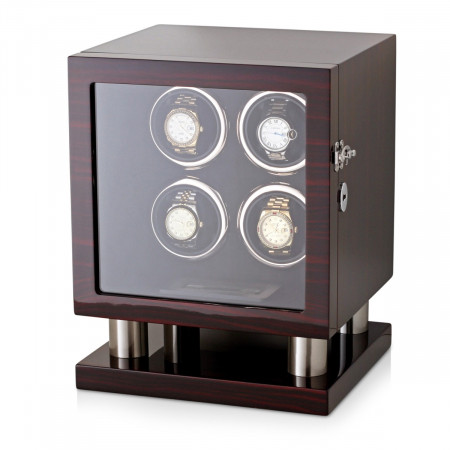 Leader Watch Winder Box for 4 Automatic Watches (Ebony)