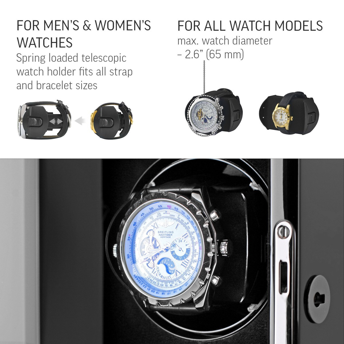 Single Watch Winder H1-B for Automatic Watches by Timecube USA LLC