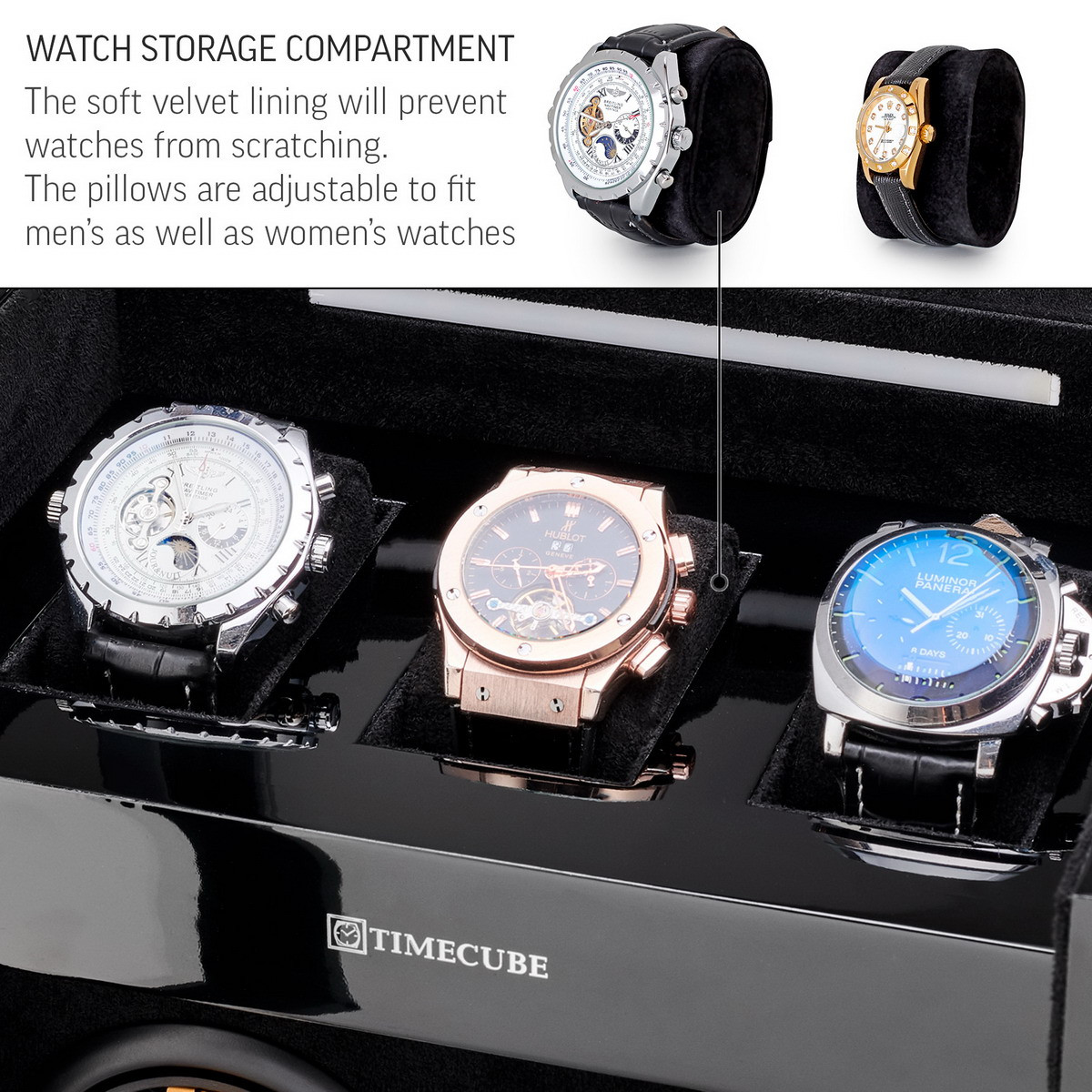 4 Watch Winder OW-04 with Storage Compartment and Interior Light