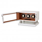 Leader Watch Winders Triple Watch Winder for Automatic Watches (White + Brown)