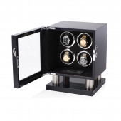Leader Watch Winder Box for 4 Automatic Watches (Black)