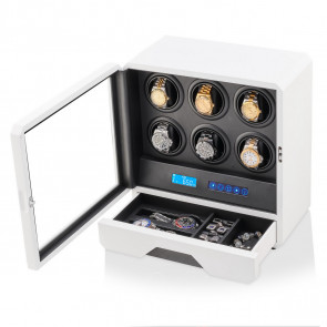 Watch Winder for 6 Watches (White)