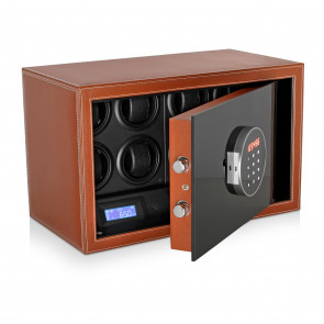 Watch Winder Safe LT-8 with Digital Lock and Interior Backlight (Brown)