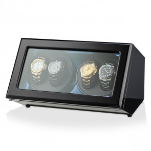 4 Watch Winder with Motor-Stop Option (Black)
