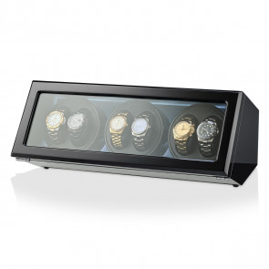 6 Watch Winder with Motor-Stop Option (Black)