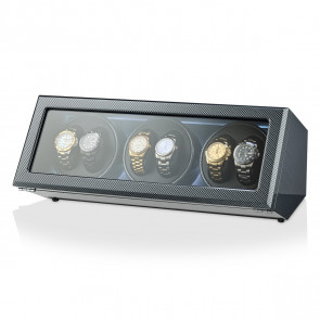 6 Watch Winder with Motor-Stop Option (Carbon)