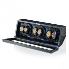 6 Watch Winder with Motor-Stop Option (Carbon)