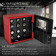 Watch Winder Safe for 12 Watches with Digital Lock and Alarm System (Red + Black)